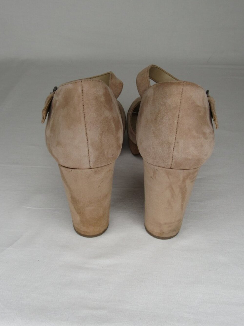 Naturalizer Beige Suede Leather MALINA Platform Sandal Heel Women's 9.5 - Picture 5 of 9